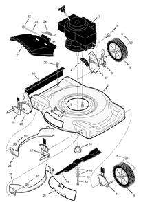 Mower Housing Assembly Diagram and Parts List for 221110X194NA 2003 Briggs and Stratton Lawn Mower